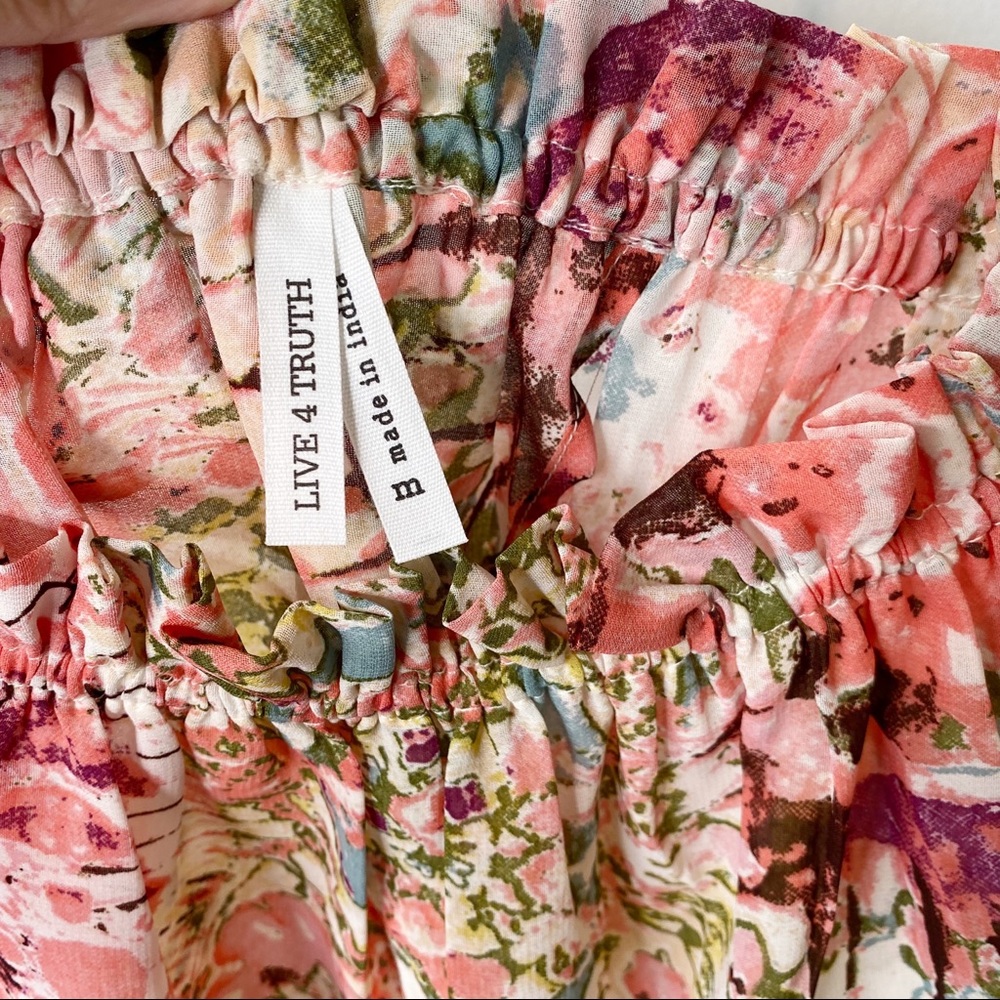 NWT Live 4 Truth Floral Boho Hippie Bell Sleeves Cropped Off Shoulder Flowy XS - Picture 14 of 15